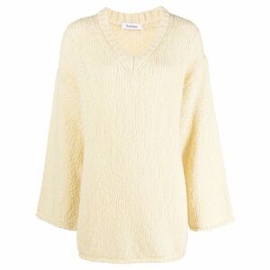 Rodebjer Wool Alpaca Blend V-Neck Sweater Butter Yellow